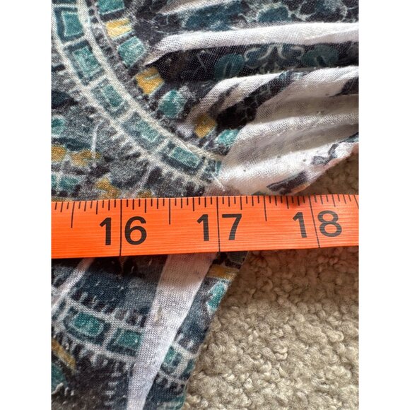 INC international Y2k Fairy grunge long sleeves V-neck all over printed tissue T - Picture 7 of 7